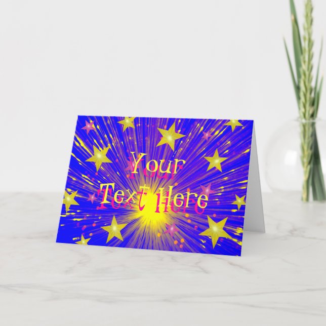 Firework 'Your Text' greetings card (Front)