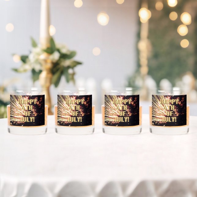 Fireworks 11 4th of July rocks glasses set of 4 (Insitu (Wedding))