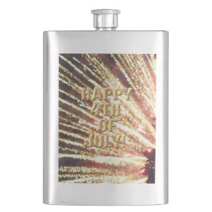 Fireworks 11 4th of July stainless steel flask