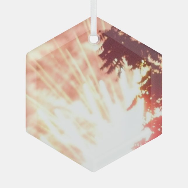 Fireworks 12 glass hexagon ornament (Front)