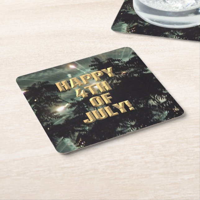 Fireworks 13 4th of July paper coasters (Angled)