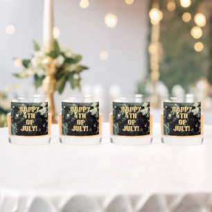 Fireworks 13 4th of July rocks glasses set of 4