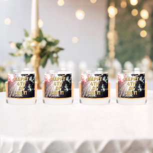 Fireworks 14 4th of July rocks glasses set of 4