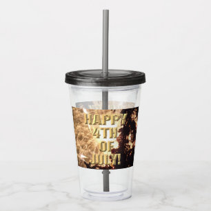 Fireworks 15 4th of July acrylic tumbler