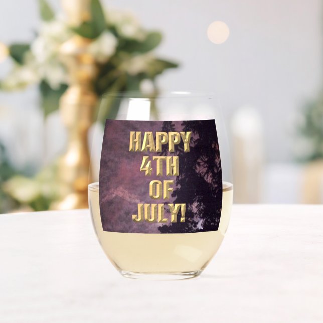 Fireworks 16 4th of July wine glass (Insitu (Wedding))