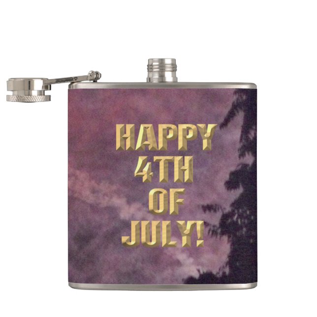 Fireworks 16 4th of July wrapped flask (Opened)