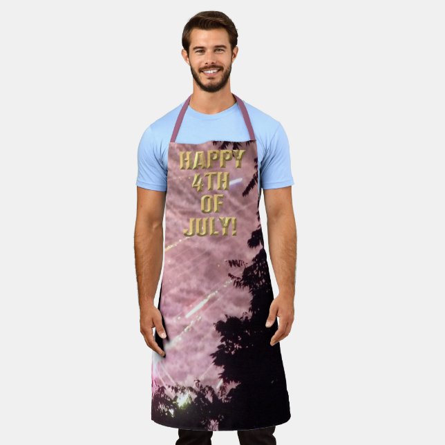 Fireworks 17 4th of July chef apron (Worn)