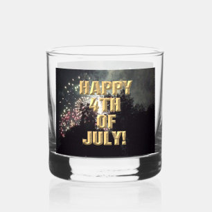 Fireworks 17 4th of July rocks glass