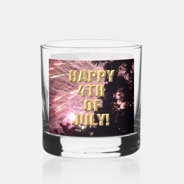 Fireworks 18 4th of July rocks glass (Front)