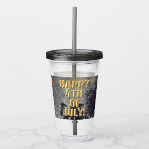Fireworks 19 4th of July acrylic tumbler