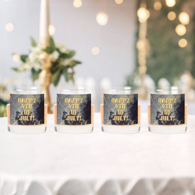 Fireworks 19 4th of July rocks glasses set of 4 (Insitu (Wedding))