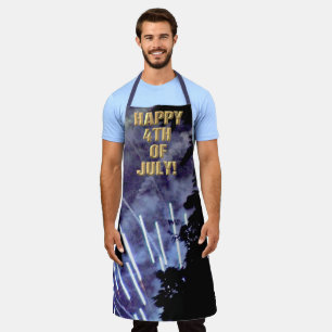 Fireworks 1 4th of July chef apron