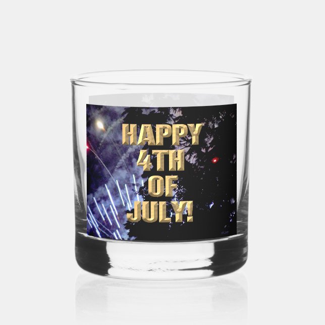 Fireworks 1 4th of July rocks glass (Front)