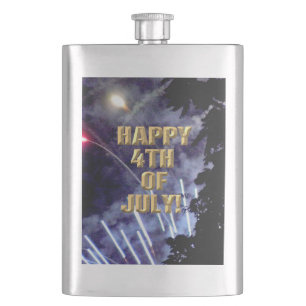 Fireworks 1 4th of July stainless steel flask