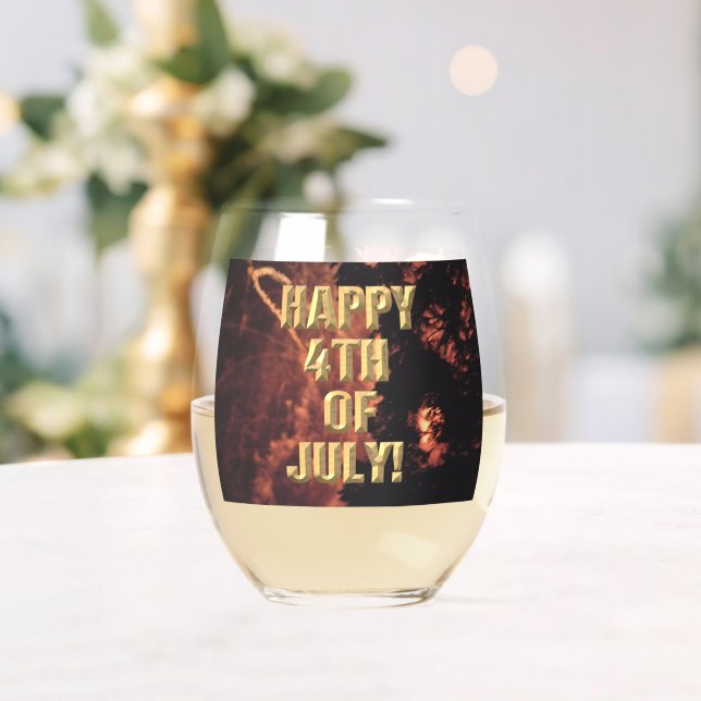 Fireworks 20 4th of July wine glass (Insitu (Wedding))