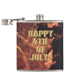 Fireworks 20 4th of July wrapped flask