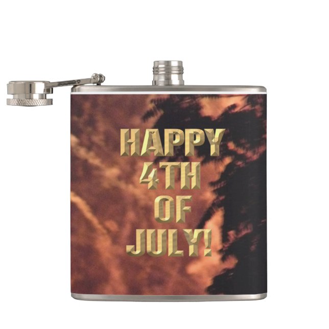 Fireworks 20 4th of July wrapped flask (Opened)