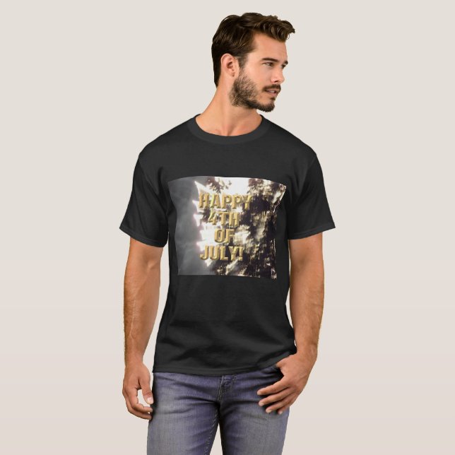 Fireworks 2 4th of July men black shirt (Front Full)