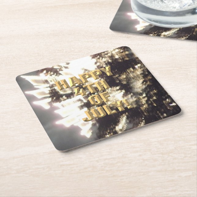 Fireworks 2 4th of July paper coasters (Angled)