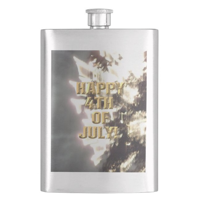 Fireworks 2 4th of July stainless steel flask (Front)