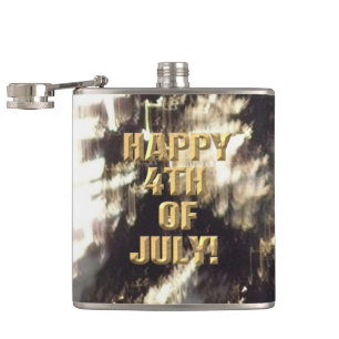 Fireworks 2 4th of July wrapped flask