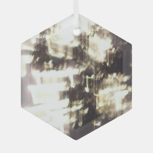 Fireworks 2 glass hexagon ornament