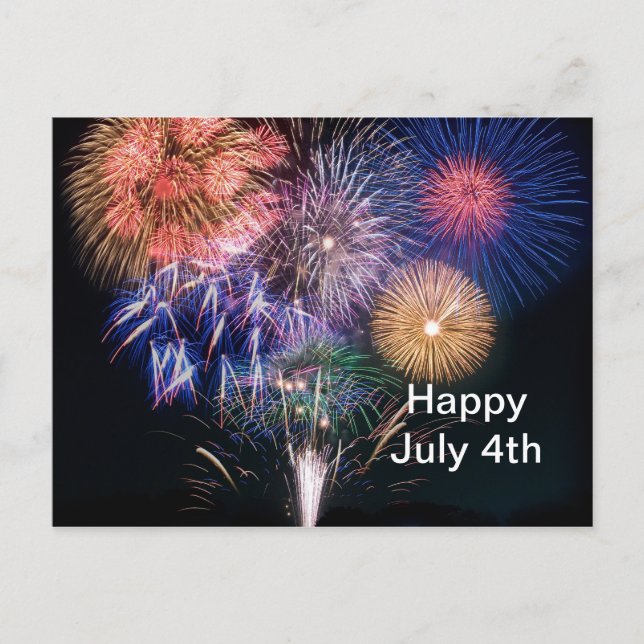 Fireworks 2 July 4th Postcard (Front)