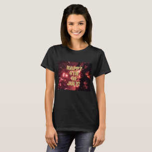 Fireworks 3 4th of July women black shirt