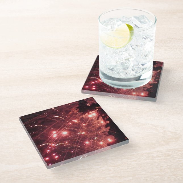 Fireworks 3 glass coaster (Angled)