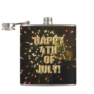 Fireworks 4 4th of July wrapped flask