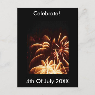 Fireworks 4th July Postcard