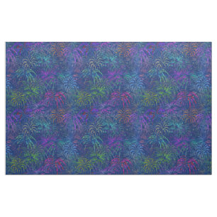 Fireworks 4th of July Colourful Summer Pattern Fabric