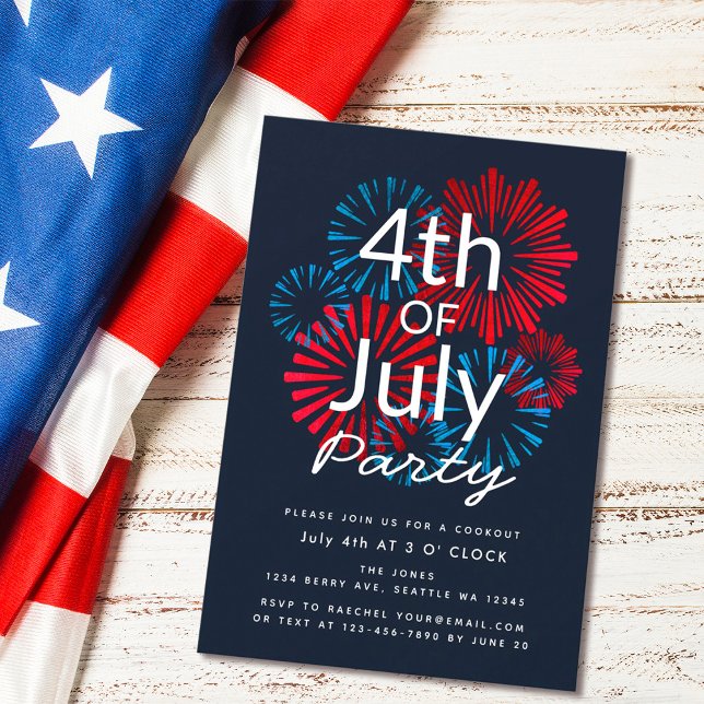 Fireworks 4TH of July Cookout Invitation (Creator Uploaded)