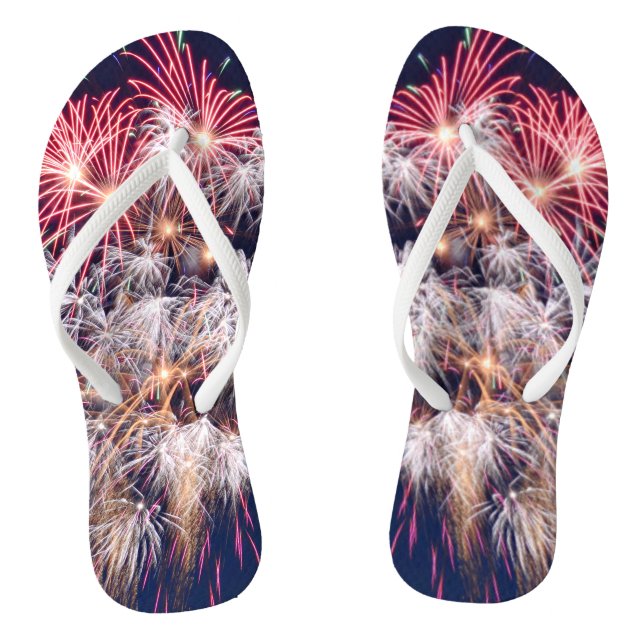 Fireworks 4th Of July Independence Day Thongs (Footbed)