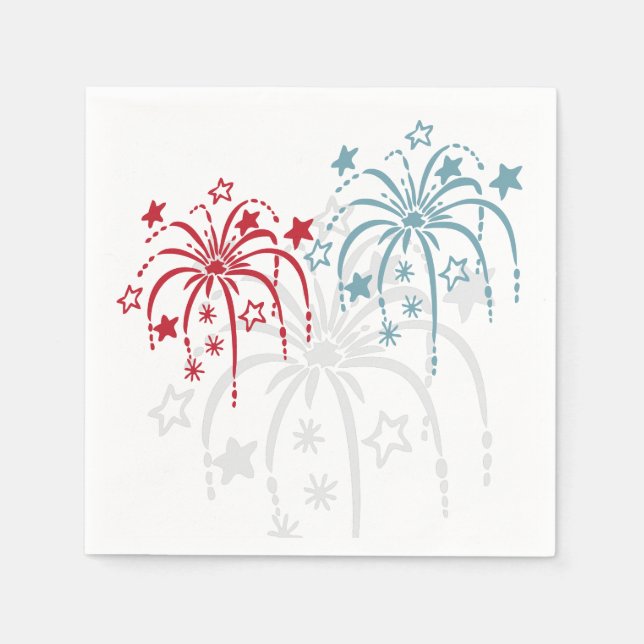 Fireworks 4th of July Paper Napkin Set (Front)