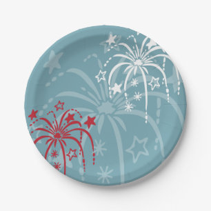 Fireworks 4th of July Party Paper Plate