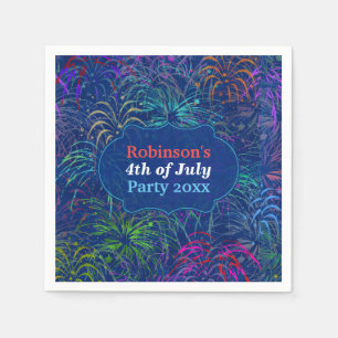 Fireworks 4th of July Party Personalised Summer Napkin