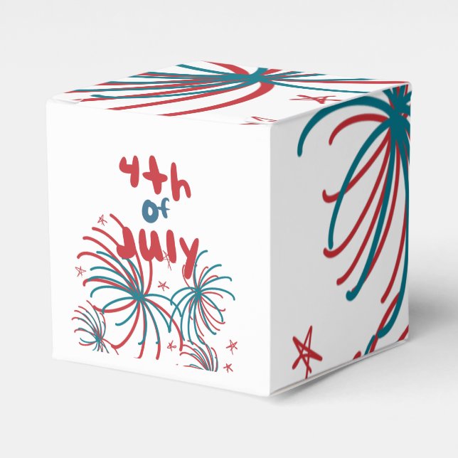 Fireworks 4th of July Stars BBQ Birthday      Favour Box (Front Side)