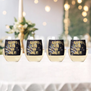 Fireworks 6 4th of July wine glasses set of 4