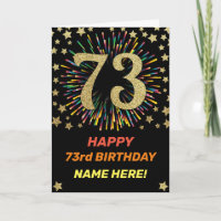 Fireworks 73rd Birthday Colorful Rainbow Gold