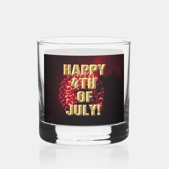 Fireworks 7 4th of July rocks glass (Front)