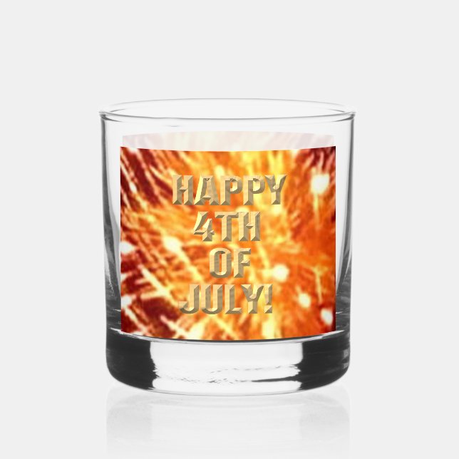 Fireworks 8 4th of July rocks glass (Front)