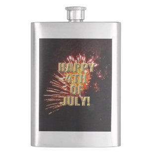 Fireworks 8 4th of July stainless steel flask