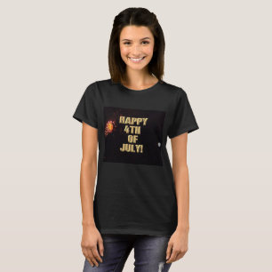 Fireworks 8 4th of July women black shirt