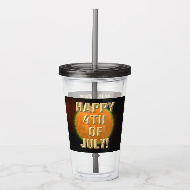 Fireworks 9 4th of July acrylic tumbler (Front)