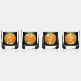Fireworks 9 4th of July rocks glasses set of 4