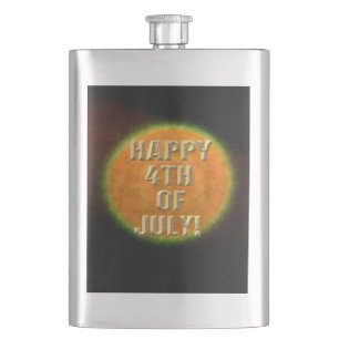 Fireworks 9 4th of July stainless steel flask
