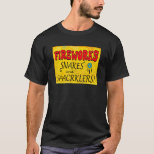 Fireworks American Flag Snakes And Sparklers 4th O T-Shirt