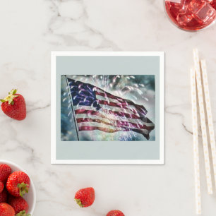 Fireworks backdrop  napkin