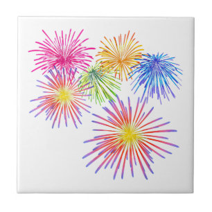Fireworks Big Party Celebration Firecrackers  Ceramic Tile
